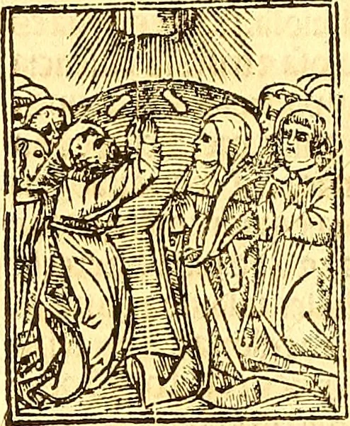 An illustration from La vida y excelencias & miraglos dla sacratissima virgen Maria nuestra señora, 1525, leaf 88