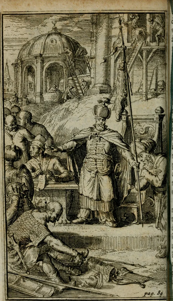 An illustration from La vie de Mahomet : où l'on découvre amplement la verité e l'imposture, 1698, leaf 111