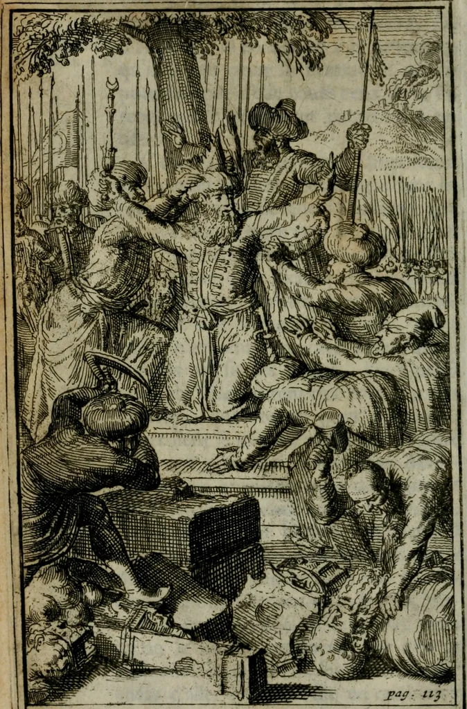 An illustration from La vie de Mahomet : où l'on découvre amplement la verité e l'imposture, 1698, leaf 139