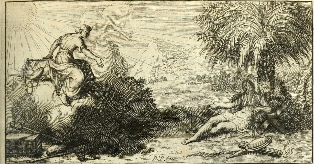 An illustration from La Vie de monsieur Des-Cartes, 1691, leaf 6