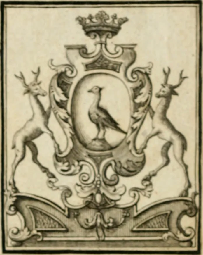 An illustration from La vie de Pierre du Bosc, ministre du Saint Evangile : enrichie de lettres, harangues, dissertations & autres pieces importantes qui regardent ou la theologie ou les affaires des Eglises Reformées de France .., 1694, leaf 1