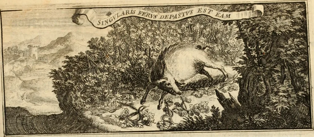 An illustration from La vie de S. Athanase, patriarche d'Alexandrie : divisée en douze livres : qui comprend encore l'histoire de S. Eustathe d'Antioche, de S. Paul de Constantinople, de S. Hilaire de Poitiers, de S. Eusebe de Verceil, des Papes Jules & Libere, & de plusieurs autres Saints; avec la naissance & le progrès de l'Arianisme, 1671, leaf 6