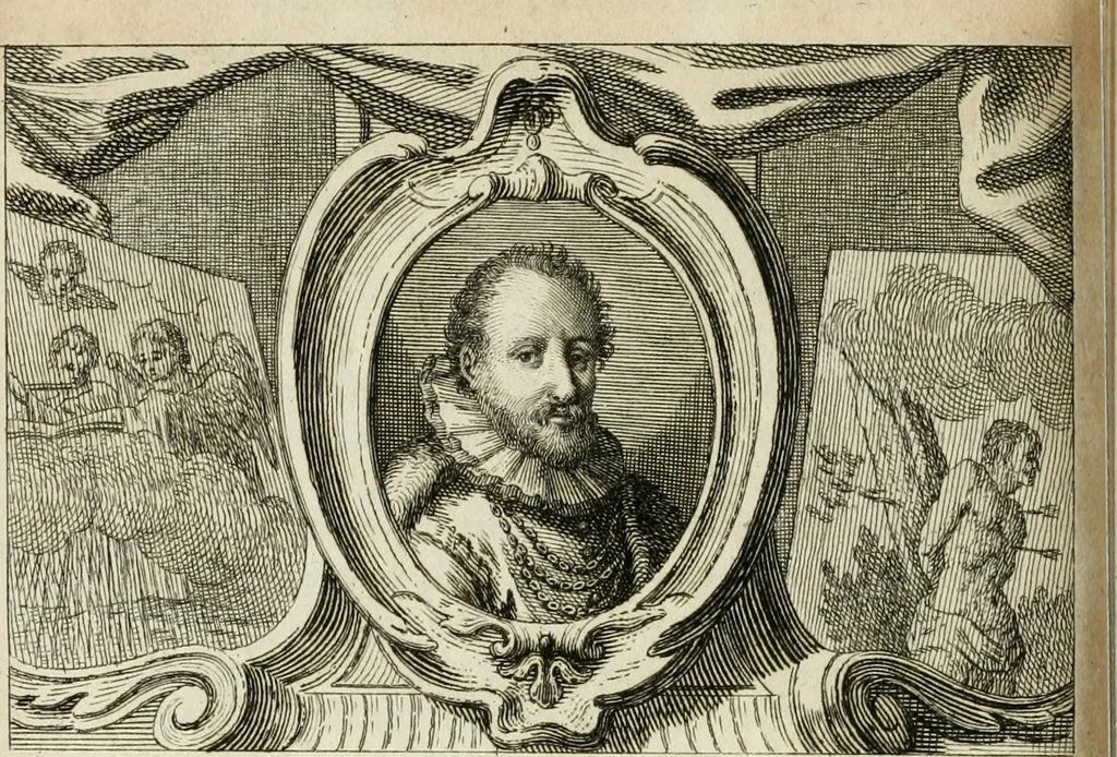 An illustration from La vie des peintres flamands, allemands et hollandois : avec des portraits gravés en taille-douche, une indication de leurs principaux ouvrages, & des réflexions sur leurs différentes manieres, 1753, leaf 205