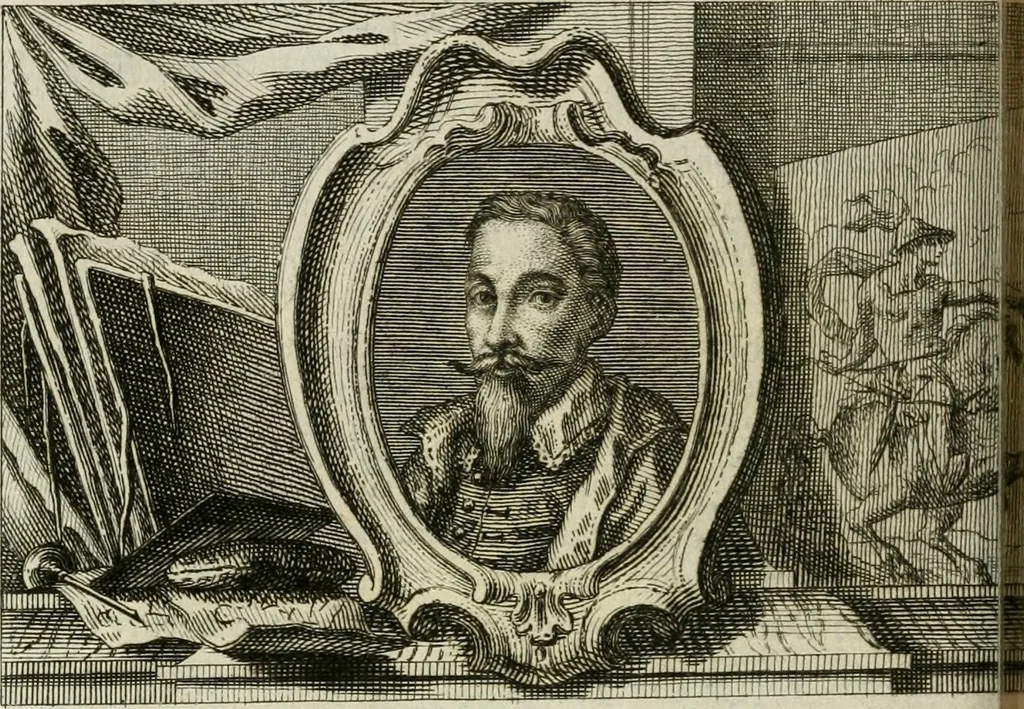 An illustration from La vie des peintres flamands, allemands et hollandois : avec des portraits gravés en taille-douche, une indication de leurs principaux ouvrages, & des réflexions sur leurs différentes manieres, 1753, leaf 251