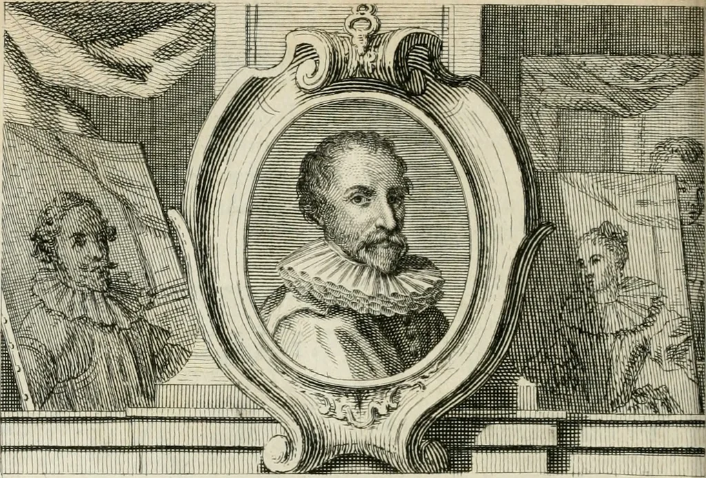 An illustration from La vie des peintres flamands, allemands et hollandois : avec des portraits gravés en taille-douche, une indication de leurs principaux ouvrages, & des réflexions sur leurs différentes manieres, 1753, leaf 277