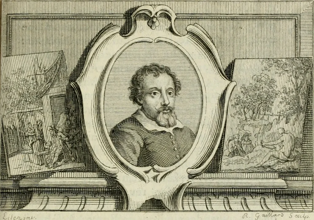An illustration from La vie des peintres flamands, allemands et hollandois : avec des portraits gravés en taille-douche, une indication de leurs principaux ouvrages, & des réflexions sur leurs différentes manieres, 1753, leaf 304