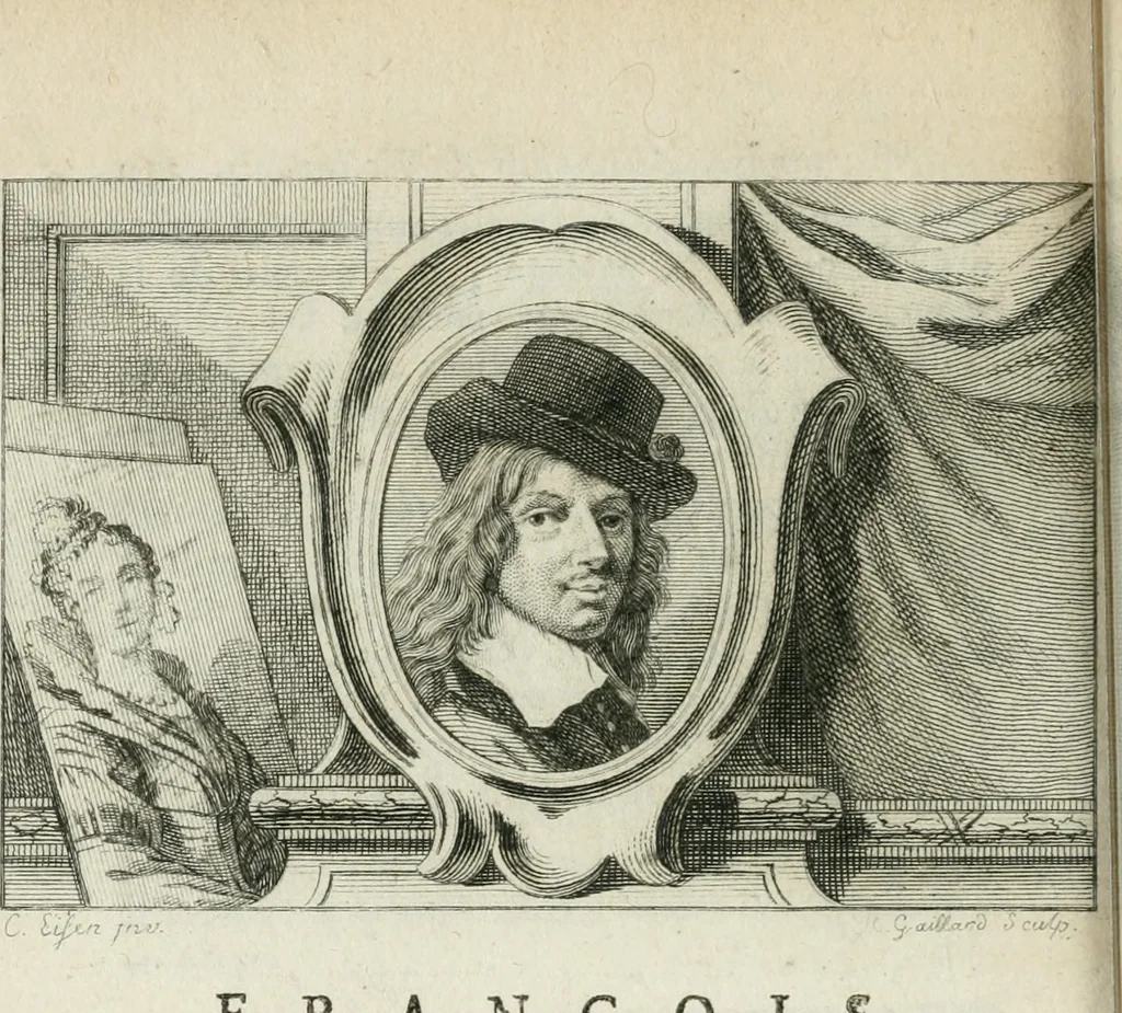 An illustration from La vie des peintres flamands, allemands et hollandois : avec des portraits gravés en taille-douche, une indication de leurs principaux ouvrages, & des réflexions sur leurs différentes manieres, 1753, leaf 381