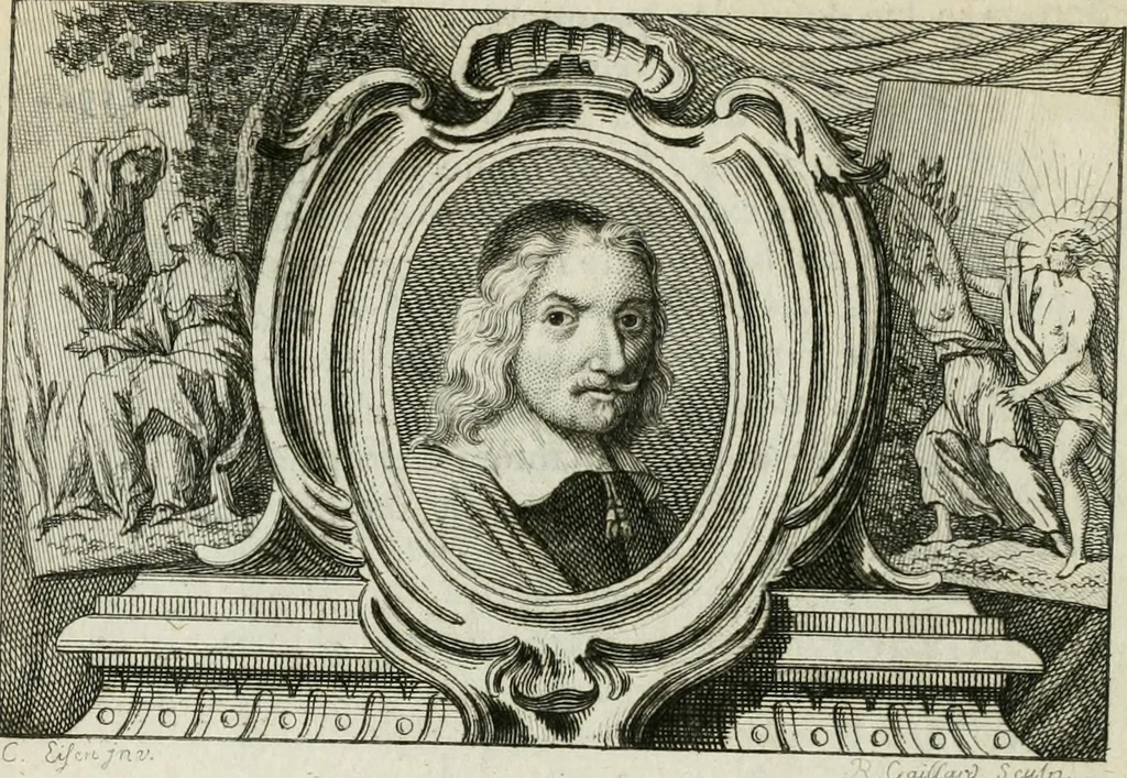 An illustration from La vie des peintres flamands, allemands et hollandois : avec des portraits gravés en taille-douche, une indication de leurs principaux ouvrages, & des réflexions sur leurs différentes manieres, 1753, leaf 423
