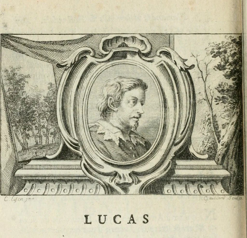 An illustration from La vie des peintres flamands, allemands et hollandois : avec des portraits gravés en taille-douche, une indication de leurs principaux ouvrages, & des réflexions sur leurs différentes manieres, 1753, leaf 429