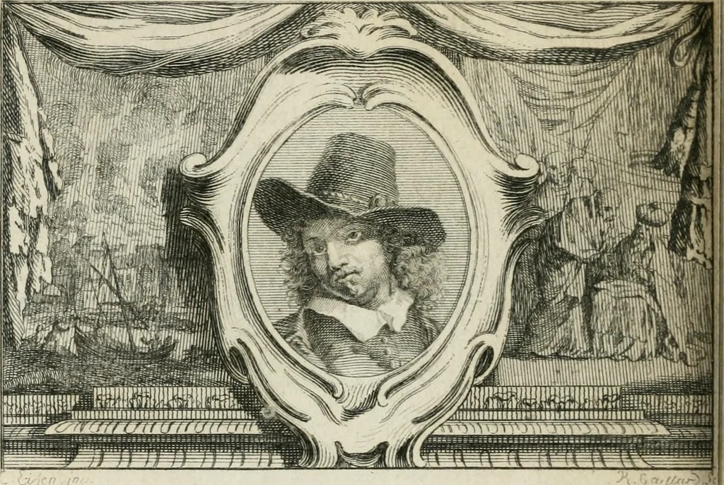 An illustration from La vie des peintres flamands, allemands et hollandois : avec des portraits gravés en taille-douche, une indication de leurs principaux ouvrages, & des réflexions sur leurs différentes manieres, 1753, leaf 437