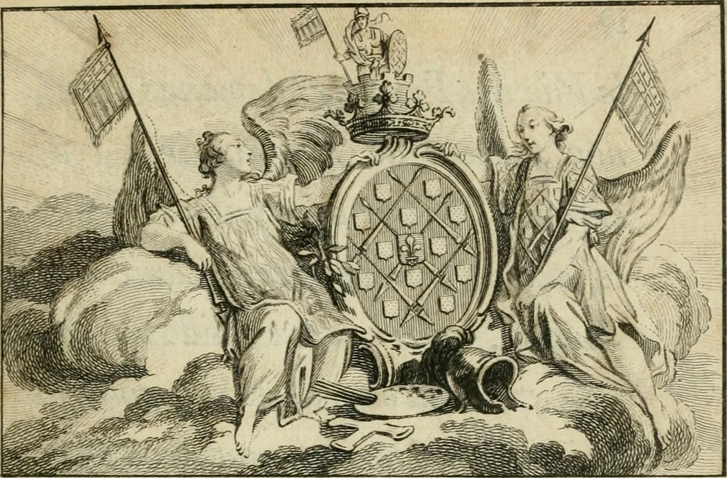 An illustration from La vie des peintres flamands, allemands et hollandois : avec des portraits gravés en taille-douche, une indication de leurs principaux ouvrages, & des réflexions sur leurs différentes manieres, 1753, leaf 8