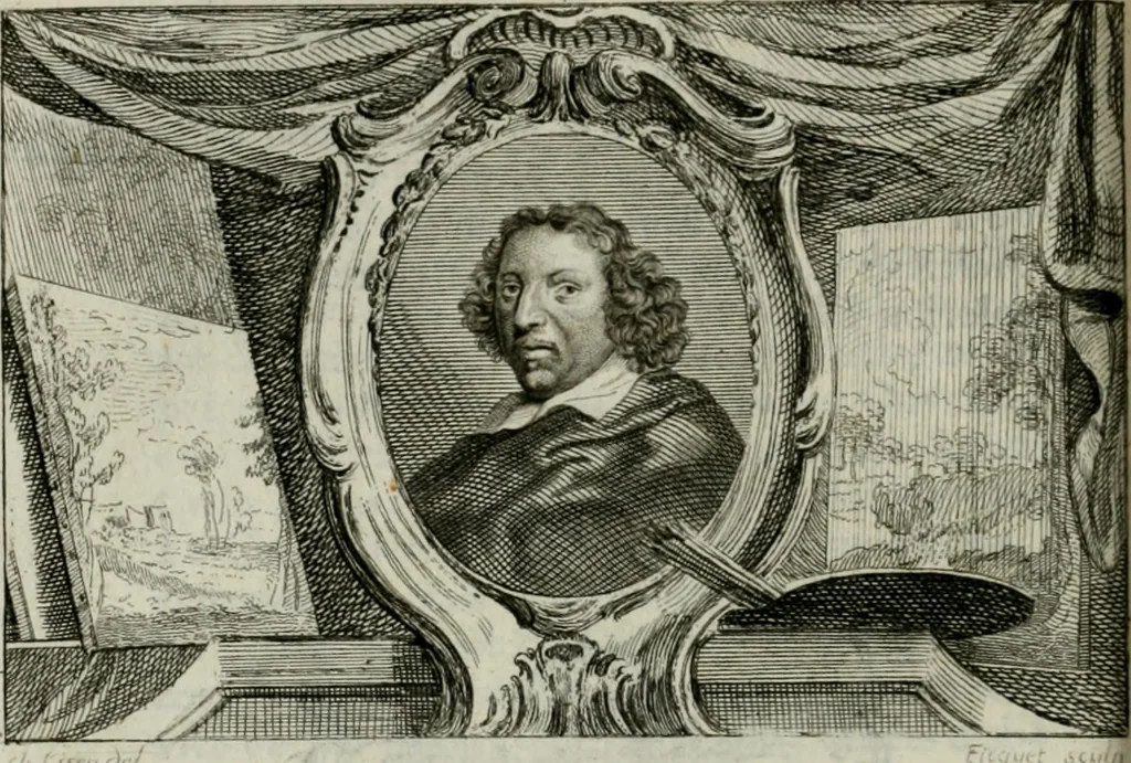 An illustration from La vie des peintres flamands, allemands et hollandois : avec des portraits gravés en taille-douche, une indication de leurs principaux ouvrages, & des réflexions sur leurs différentes manieres, 1753, leaf 153