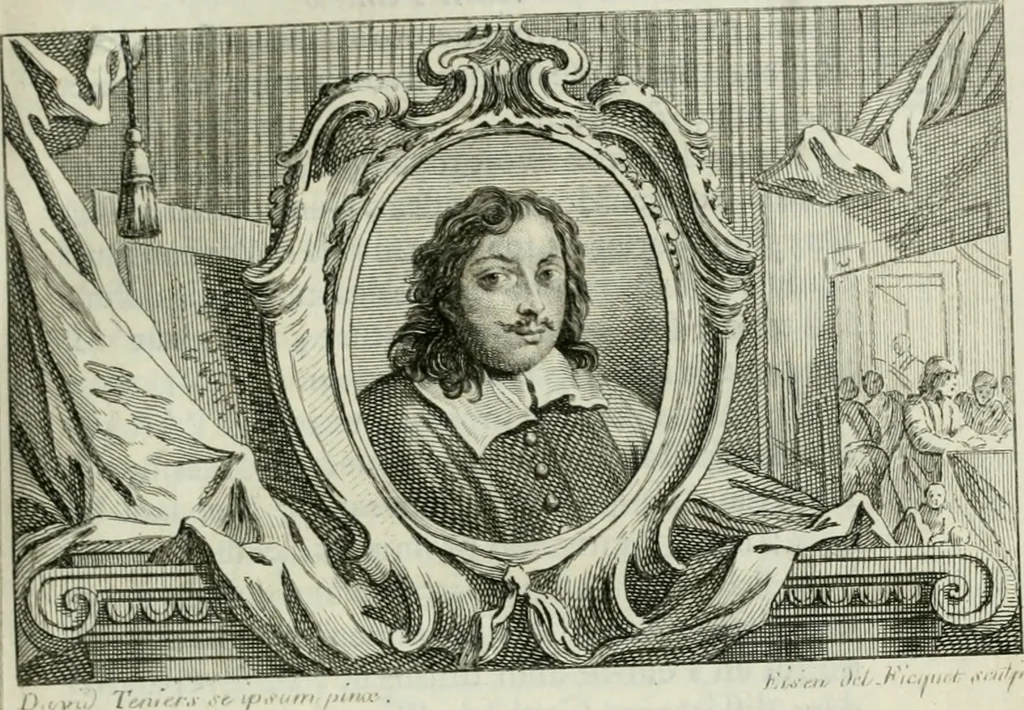 An illustration from La vie des peintres flamands, allemands et hollandois : avec des portraits gravés en taille-douche, une indication de leurs principaux ouvrages, & des réflexions sur leurs différentes manieres, 1753, leaf 160