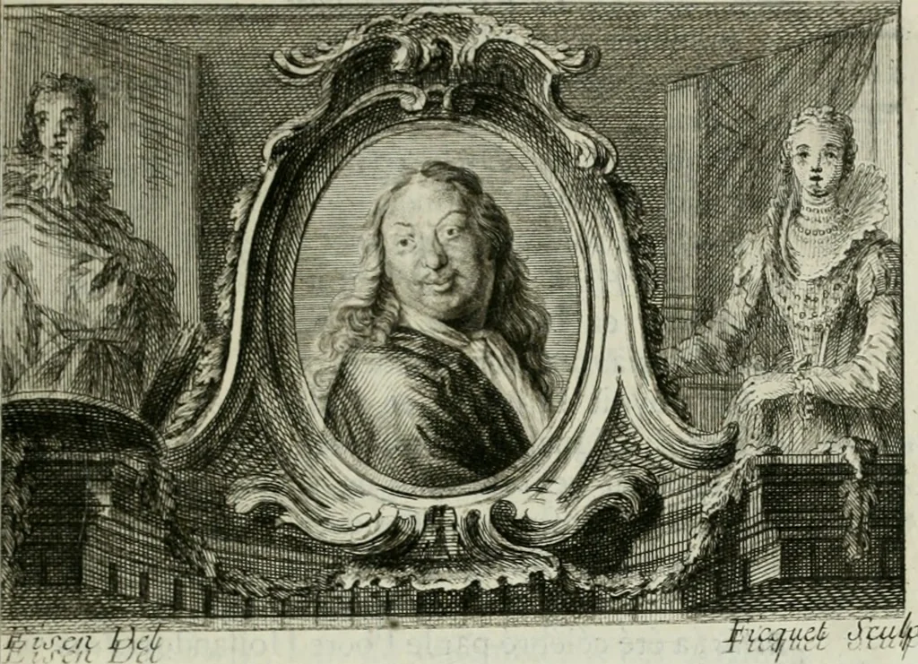 An illustration from La vie des peintres flamands, allemands et hollandois : avec des portraits gravés en taille-douche, une indication de leurs principaux ouvrages, & des réflexions sur leurs différentes manieres, 1753, leaf 206
