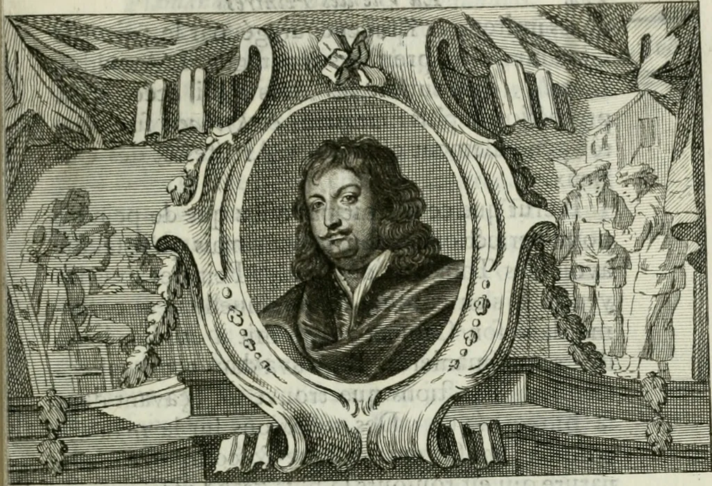 An illustration from La vie des peintres flamands, allemands et hollandois : avec des portraits gravés en taille-douche, une indication de leurs principaux ouvrages, & des réflexions sur leurs différentes manieres, 1753, leaf 240