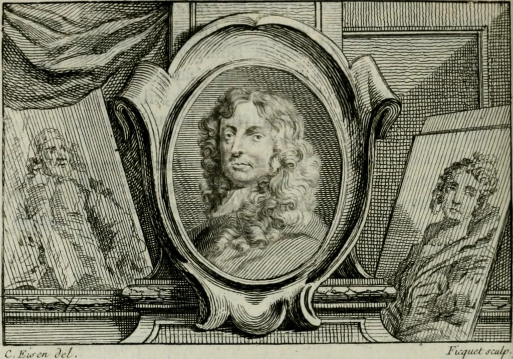 An illustration from La vie des peintres flamands, allemands et hollandois : avec des portraits gravés en taille-douche, une indication de leurs principaux ouvrages, & des réflexions sur leurs différentes manieres, 1753, leaf 263