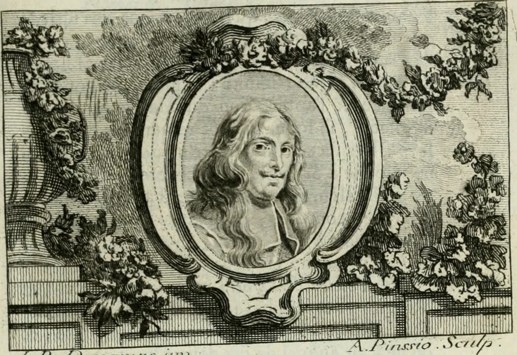 An illustration from La vie des peintres flamands, allemands et hollandois : avec des portraits gravés en taille-douche, une indication de leurs principaux ouvrages, & des réflexions sur leurs différentes manieres, 1753, leaf 276