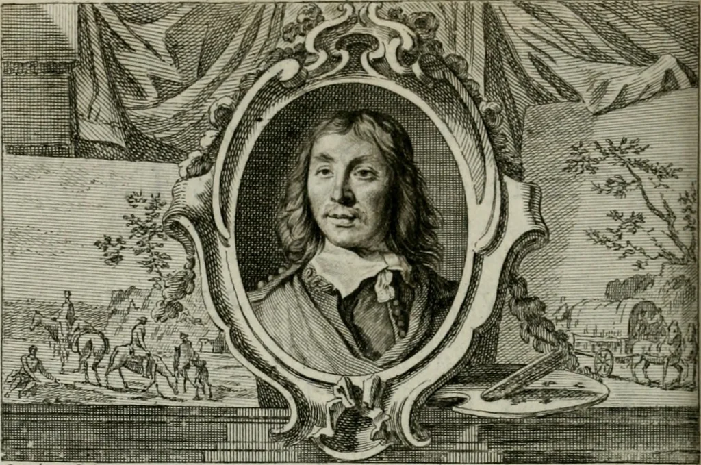 An illustration from La vie des peintres flamands, allemands et hollandois : avec des portraits gravés en taille-douche, une indication de leurs principaux ouvrages, & des réflexions sur leurs différentes manieres, 1753, leaf 293