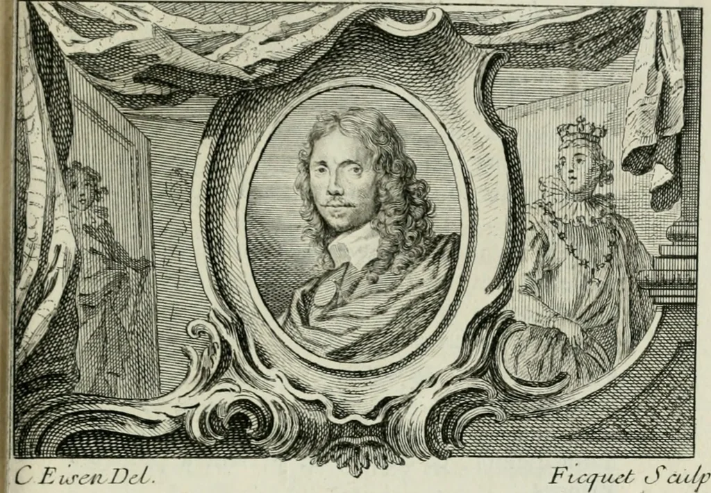 An illustration from La vie des peintres flamands, allemands et hollandois : avec des portraits gravés en taille-douche, une indication de leurs principaux ouvrages, & des réflexions sur leurs différentes manieres, 1753, leaf 320