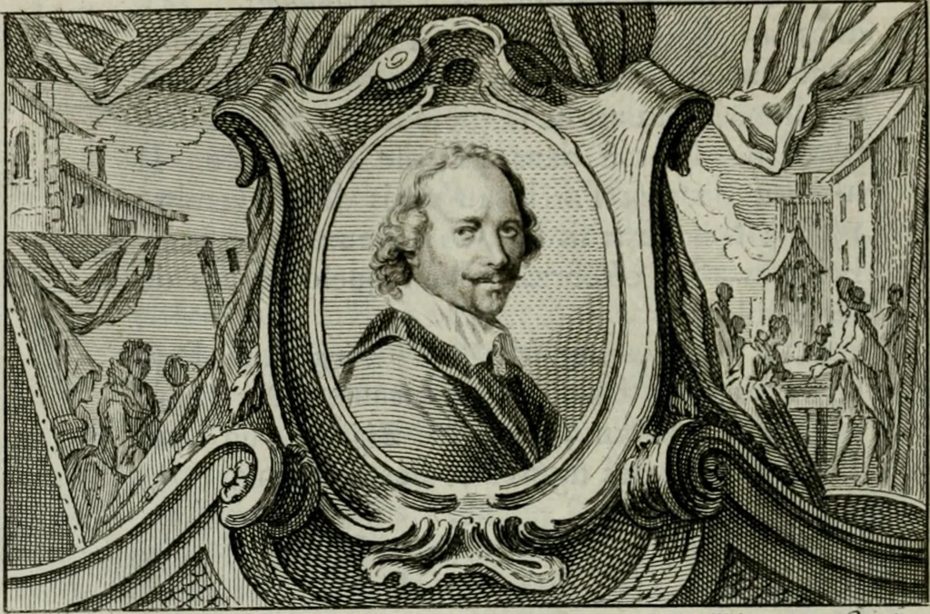 An illustration from La vie des peintres flamands, allemands et hollandois : avec des portraits gravés en taille-douche, une indication de leurs principaux ouvrages, & des réflexions sur leurs différentes manieres, 1753, leaf 329