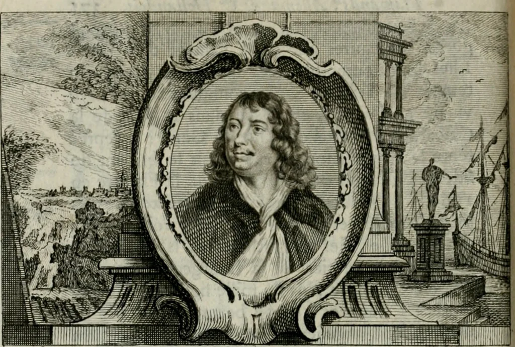 An illustration from La vie des peintres flamands, allemands et hollandois : avec des portraits gravés en taille-douche, une indication de leurs principaux ouvrages, & des réflexions sur leurs différentes manieres, 1753, leaf 379