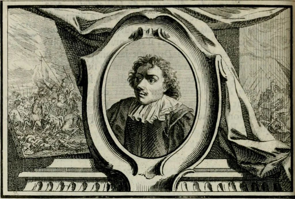 An illustration from La vie des peintres flamands, allemands et hollandois : avec des portraits gravés en taille-douche, une indication de leurs principaux ouvrages, & des réflexions sur leurs différentes manieres, 1753, leaf 387