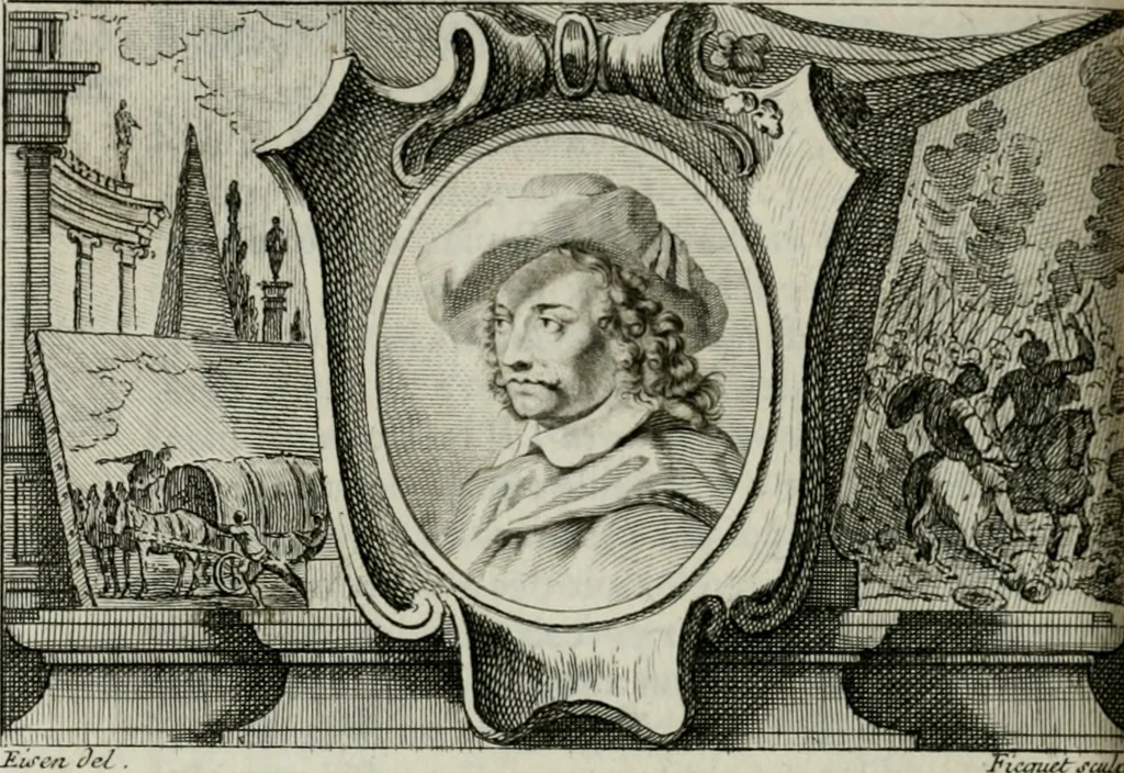 An illustration from La vie des peintres flamands, allemands et hollandois : avec des portraits gravés en taille-douche, une indication de leurs principaux ouvrages, & des réflexions sur leurs différentes manieres, 1753, leaf 401