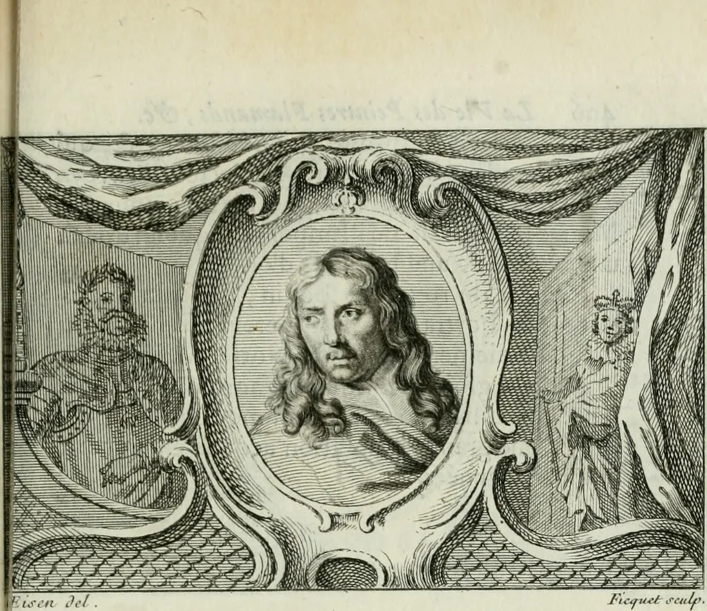 An illustration from La vie des peintres flamands, allemands et hollandois : avec des portraits gravés en taille-douche, une indication de leurs principaux ouvrages, & des réflexions sur leurs différentes manieres, 1753, leaf 412