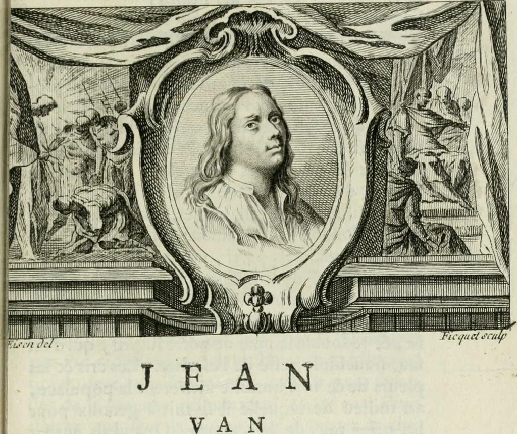 An illustration from La vie des peintres flamands, allemands et hollandois : avec des portraits gravés en taille-douche, une indication de leurs principaux ouvrages, & des réflexions sur leurs différentes manieres, 1753, leaf 414