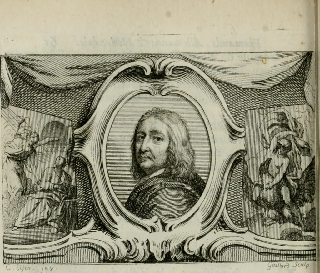 An illustration from La vie des peintres flamands, allemands et hollandois : avec des portraits gravés en taille-douche, une indication de leurs principaux ouvrages, & des réflexions sur leurs différentes manieres, 1753, leaf 67