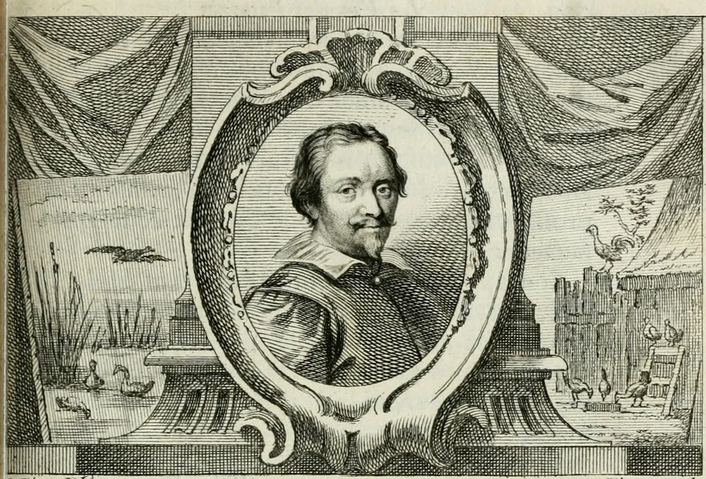 An illustration from La vie des peintres flamands, allemands et hollandois : avec des portraits gravés en taille-douche, une indication de leurs principaux ouvrages, & des réflexions sur leurs différentes manieres, 1753, leaf 336