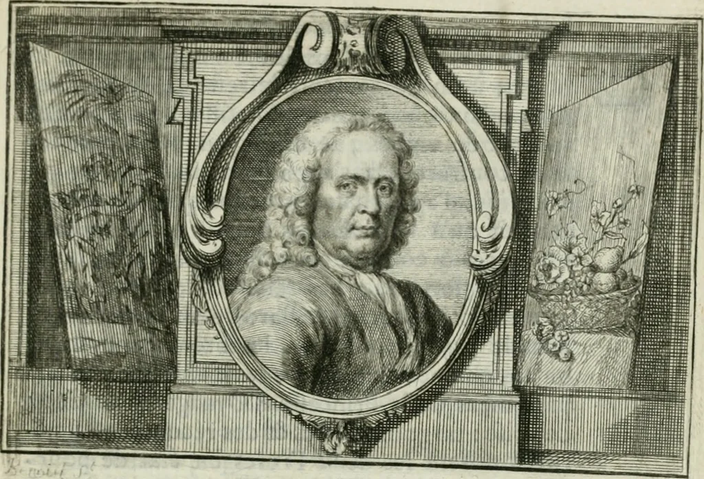 An illustration from La vie des peintres flamands, allemands et hollandois : avec des portraits gravés en taille-douche, une indication de leurs principaux ouvrages, & des réflexions sur leurs différentes manieres, 1753, leaf 122