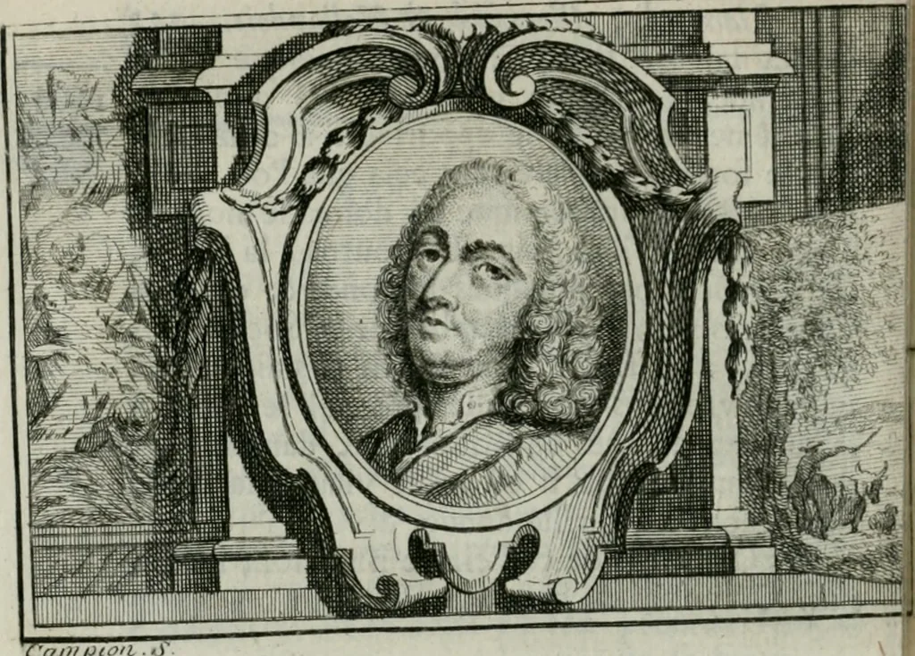 An illustration from La vie des peintres flamands, allemands et hollandois : avec des portraits gravés en taille-douche, une indication de leurs principaux ouvrages, & des réflexions sur leurs différentes manieres, 1753, leaf 145