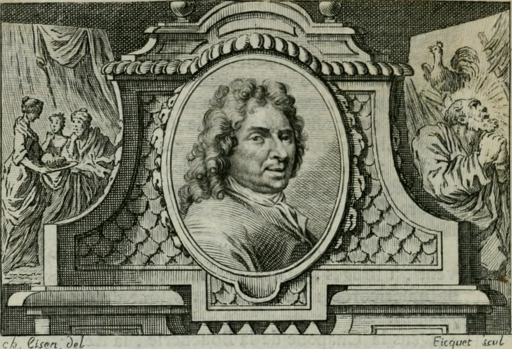 An illustration from La vie des peintres flamands, allemands et hollandois : avec des portraits gravés en taille-douche, une indication de leurs principaux ouvrages, & des réflexions sur leurs différentes manieres, 1753, leaf 155