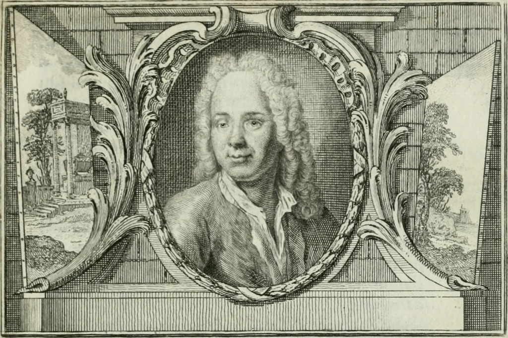 An illustration from La vie des peintres flamands, allemands et hollandois : avec des portraits gravés en taille-douche, une indication de leurs principaux ouvrages, & des réflexions sur leurs différentes manieres, 1753, leaf 164