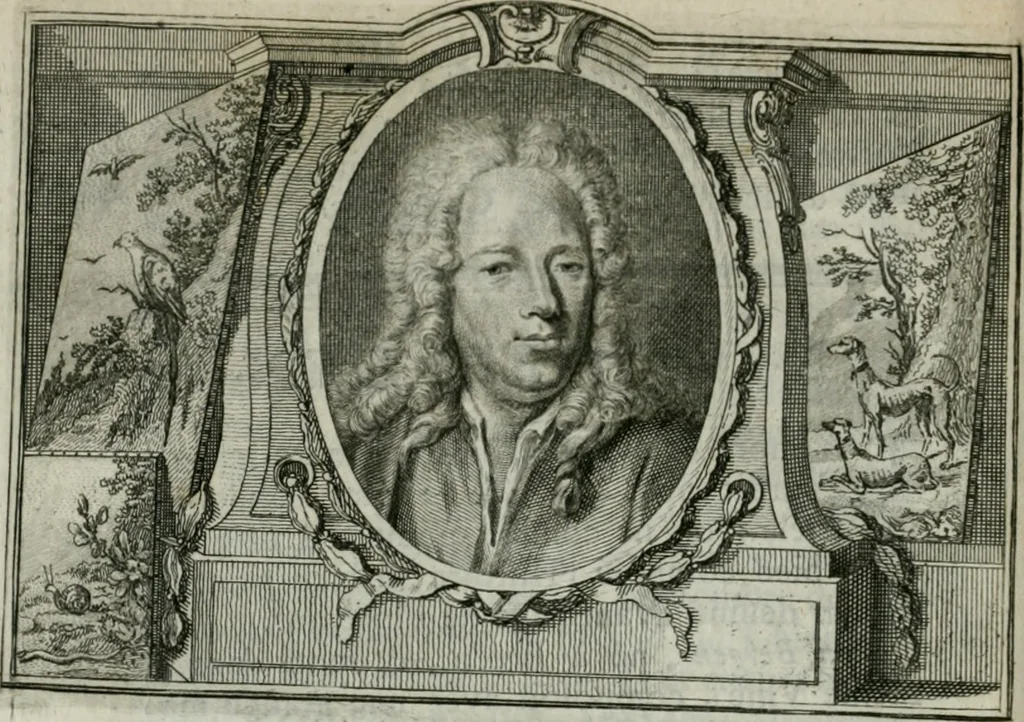 An illustration from La vie des peintres flamands, allemands et hollandois : avec des portraits gravés en taille-douche, une indication de leurs principaux ouvrages, & des réflexions sur leurs différentes manieres, 1753, leaf 169