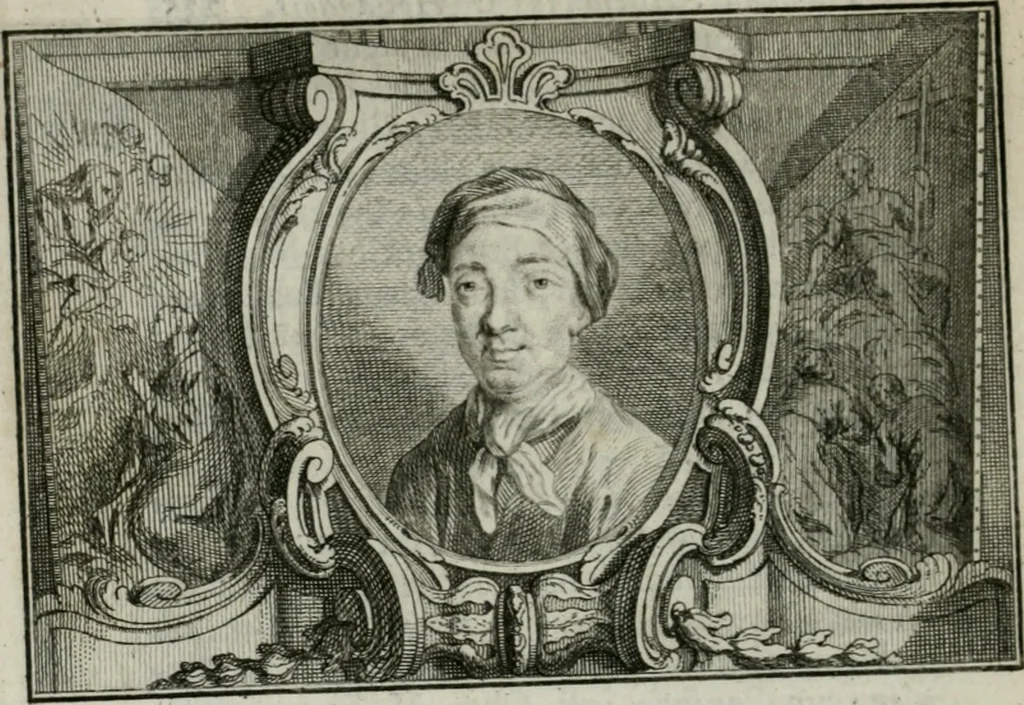 An illustration from La vie des peintres flamands, allemands et hollandois : avec des portraits gravés en taille-douche, une indication de leurs principaux ouvrages, & des réflexions sur leurs différentes manieres, 1753, leaf 247