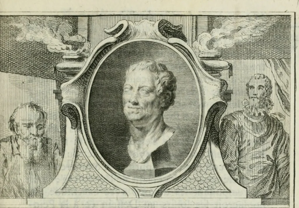 An illustration from La vie des peintres flamands, allemands et hollandois : avec des portraits gravés en taille-douche, une indication de leurs principaux ouvrages, & des réflexions sur leurs différentes manieres, 1753, leaf 264