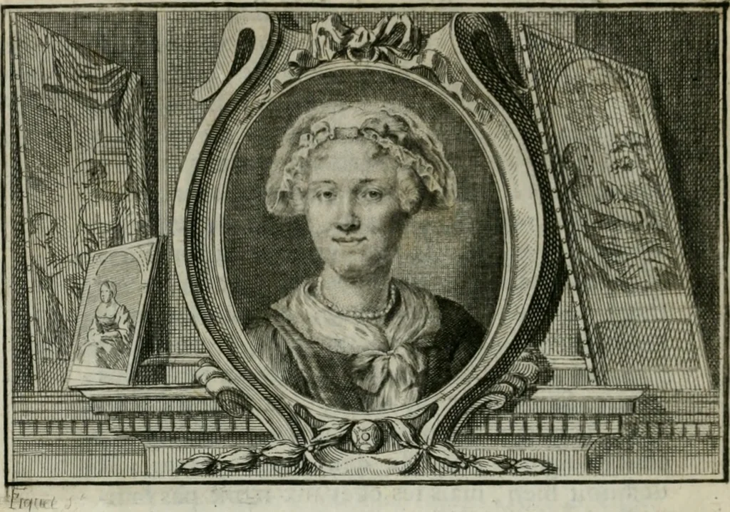An illustration from La vie des peintres flamands, allemands et hollandois : avec des portraits gravés en taille-douche, une indication de leurs principaux ouvrages, & des réflexions sur leurs différentes manieres, 1753, leaf 283