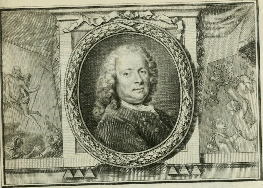 An illustration from La vie des peintres flamands, allemands et hollandois : avec des portraits gravés en taille-douche, une indication de leurs principaux ouvrages, & des réflexions sur leurs différentes manieres, 1753, leaf 294