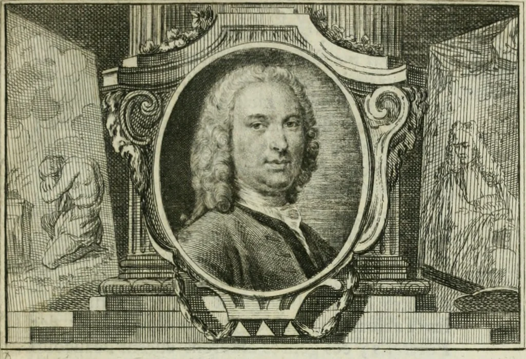 An illustration from La vie des peintres flamands, allemands et hollandois : avec des portraits gravés en taille-douche, une indication de leurs principaux ouvrages, & des réflexions sur leurs différentes manieres, 1753, leaf 302