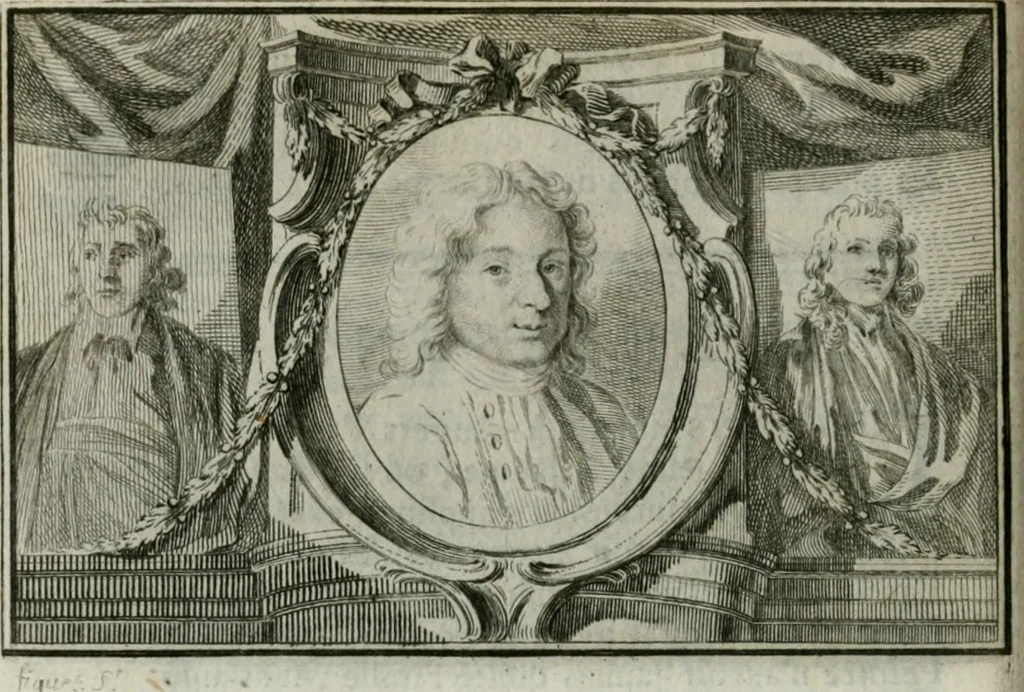 An illustration from La vie des peintres flamands, allemands et hollandois : avec des portraits gravés en taille-douche, une indication de leurs principaux ouvrages, & des réflexions sur leurs différentes manieres, 1753, leaf 49