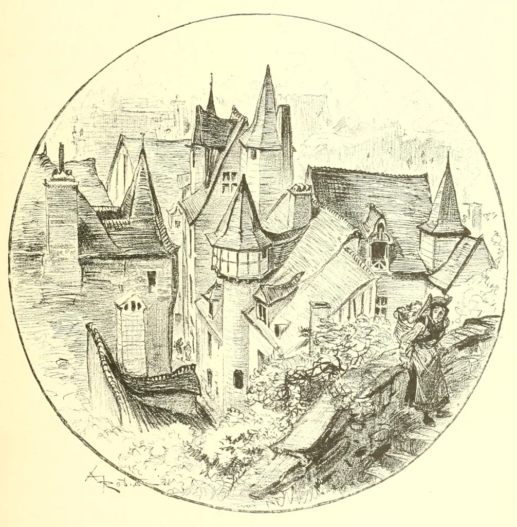 An illustration from La Vieille France, texte, dessins et lithographies: La Touraine, 1900, leaf 417