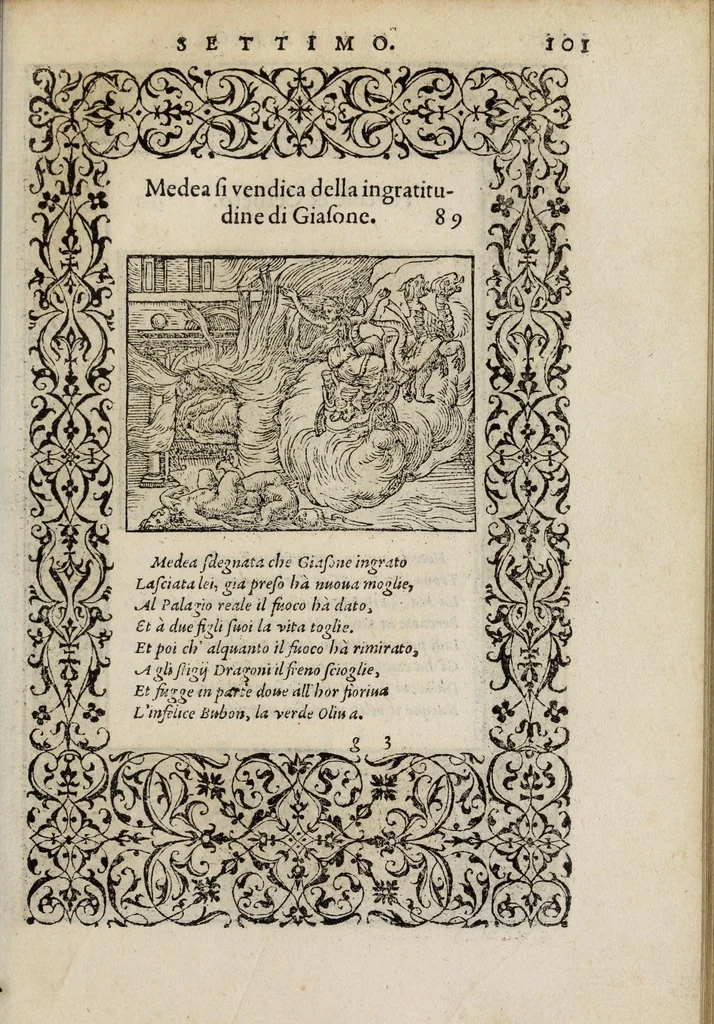 An illustration from La vita et Metamorfoseo d'Ovidio, 1559, leaf 107