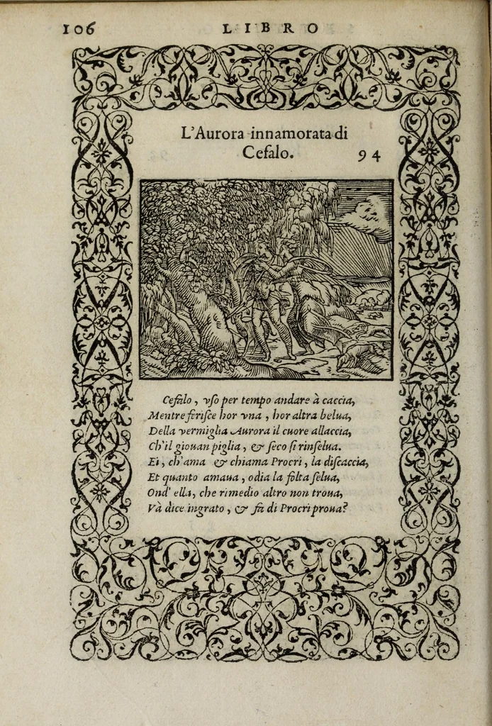 An illustration from La vita et Metamorfoseo d'Ovidio, 1559, leaf 112