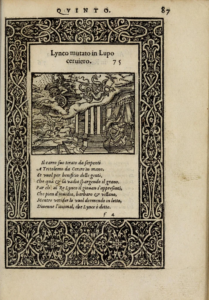 An illustration from La vita et Metamorfoseo d'Ovidio, 1559, leaf 93