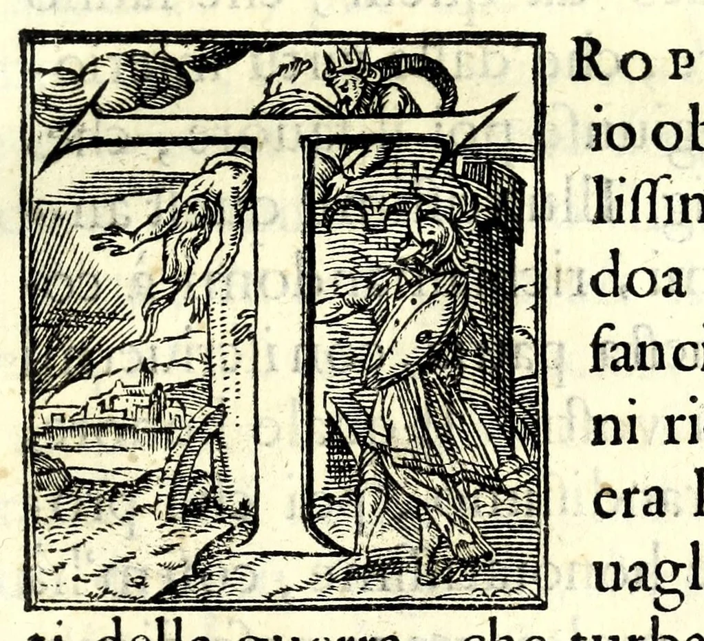 An illustration from La vittoria : tragedia, 1605, leaf 5