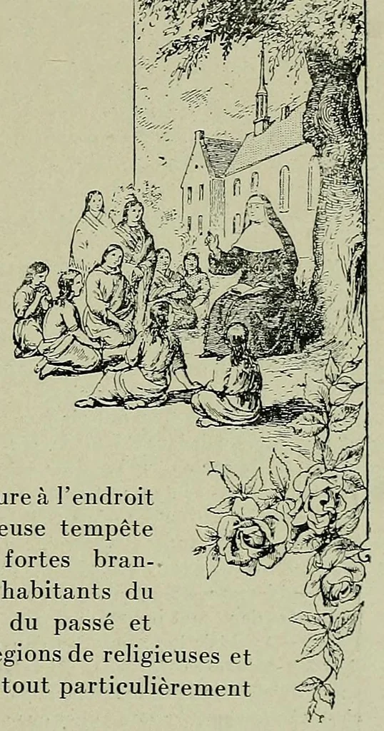 An illustration from La Vénérable Marie de l'Incarnation et son oeuvre dans le Nouveau Monde, 1922, leaf 27