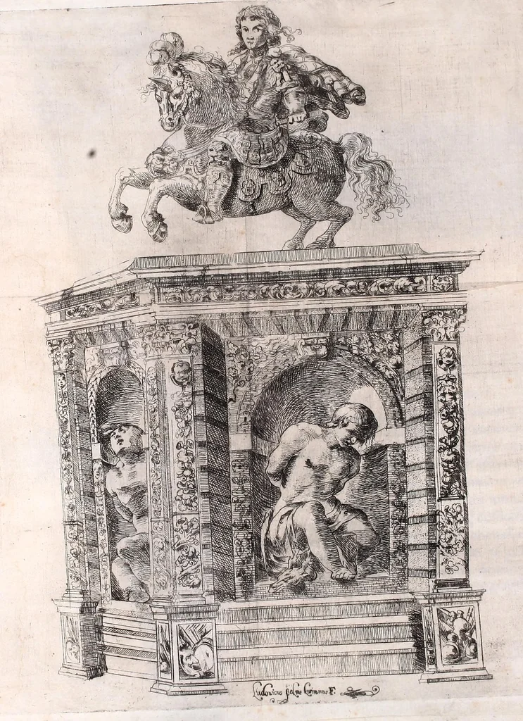 An illustration from La voye de laict, ou, Le chemin des heros au palais de la gloire : ouuert a l'entrée triomphante de Louys XIII, roy de France & de Nauarre en la cité d' Auignon le 16 de Nouembre 1622 .., 1623, leaf 144
