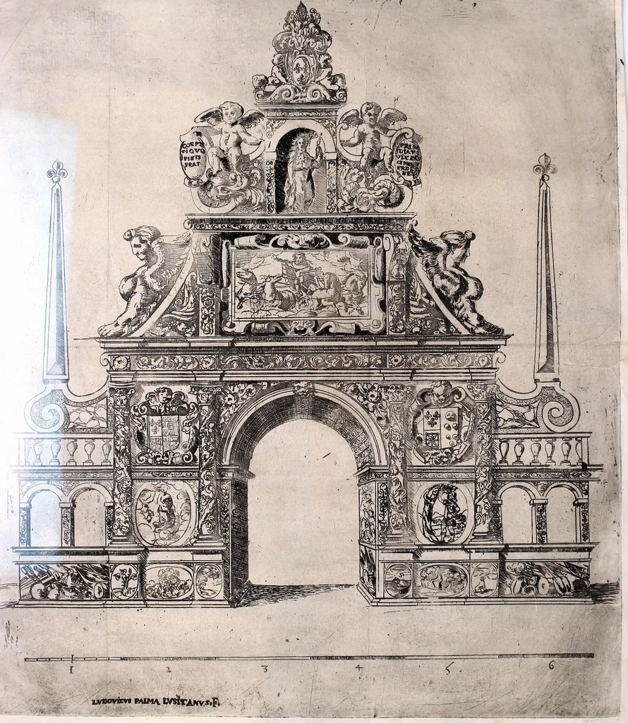 An illustration from La voye de laict, ou, Le chemin des heros au palais de la gloire : ouuert a l'entrée triomphante de Louys XIII, roy de France & de Nauarre en la cité d' Auignon le 16 de Nouembre 1622 .., 1623, leaf 163